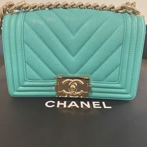Authentic Chanel Le Boy crossbody with receipt